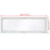 NNEVL Wall Mirror Baroque Style 140x50 cm White