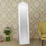 NNEVL Free-Standing Mirror Baroque Style 160x40 cm White