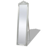 NNEVL Free-Standing Mirror Baroque Style 160x40 cm Silver