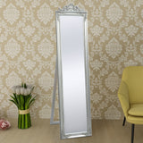 NNEVL Free-Standing Mirror Baroque Style 160x40 cm Silver