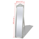 NNEVL Free-Standing Mirror Baroque Style 160x40 cm Silver