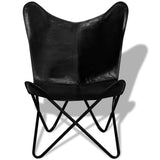 NNEVL Butterfly Chair Black Real Leather