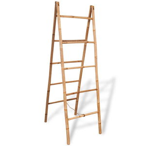 NNEVL Double Towel Ladder with 5 Rungs Bamboo 50x160 cm