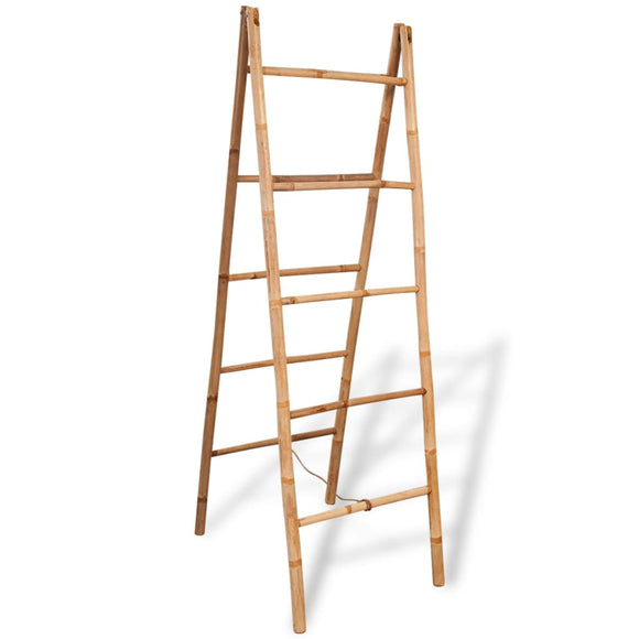 NNEVL Double Towel Ladder with 5 Rungs Bamboo 50x160 cm
