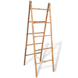 NNEVL Double Towel Ladder with 5 Rungs Bamboo 50x160 cm
