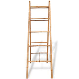 NNEVL Double Towel Ladder with 5 Rungs Bamboo 50x160 cm