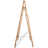 NNEVL Double Towel Ladder with 5 Rungs Bamboo 50x160 cm