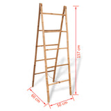 NNEVL Double Towel Ladder with 5 Rungs Bamboo 50x160 cm