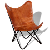 NNEVL Butterfly Chair Brown Real Leather