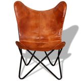 NNEVL Butterfly Chair Brown Real Leather