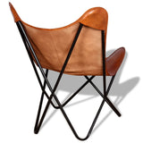 NNEVL Butterfly Chair Brown Real Leather