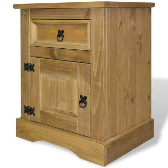 NNEVL Bedside Cabinet Mexican Pine Corona Range 53x39x67 cm
