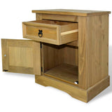 NNEVL Bedside Cabinet Mexican Pine Corona Range 53x39x67 cm