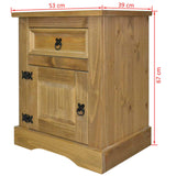 NNEVL Bedside Cabinet Mexican Pine Corona Range 53x39x67 cm