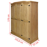 NNEVL Wardrobe Mexican Pine Corona Range 3 Doors