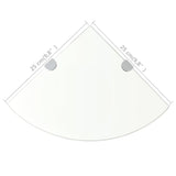 NNEVL Corner Shelf with Chrome Supports Glass Clear 25x25 cm