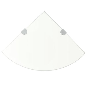 NNEVL Corner Shelf with Chrome Supports Glass Clear 35x35 cm