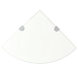 NNEVL Corner Shelf with Chrome Supports Glass Clear 35x35 cm