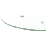 NNEVL Corner Shelf with Chrome Supports Glass Clear 35x35 cm