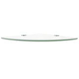 NNEVL Corner Shelf with Chrome Supports Glass Clear 35x35 cm