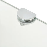 NNEVL Corner Shelf with Chrome Supports Glass Clear 35x35 cm