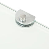 NNEVL Corner Shelf with Chrome Supports Glass Clear 35x35 cm