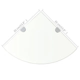 NNEVL Corner Shelf with Chrome Supports Glass Clear 35x35 cm