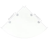 NNEVL Corner Shelf with Chrome Supports Glass Clear 45x45 cm