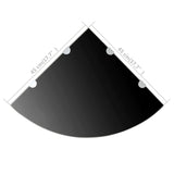 NNEVL Corner Shelf with Chrome Supports Glass Black 45x45 cm