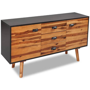 NNEVL Sideboard Solid Acacia Wood 115x35x70 cm