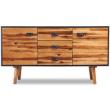 NNEVL Sideboard Solid Acacia Wood 115x35x70 cm