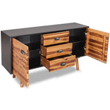 NNEVL Sideboard Solid Acacia Wood 115x35x70 cm