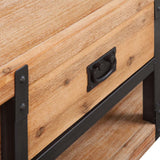 NNEVL TV Stand Solid Acacia Wood 140x40x45 cm