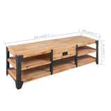 NNEVL TV Stand Solid Acacia Wood 140x40x45 cm