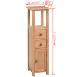 NNEVL Corner Cabinet 26x26x94 cm Solid Oak Wood