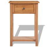NNEVL Console Table 50x32x75 cm Solid Oak Wood