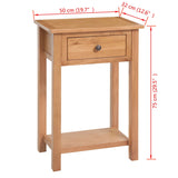NNEVL Console Table 50x32x75 cm Solid Oak Wood