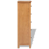 NNEVL Tallboy Chest of Drawers 45x32x115 cm Solid Oak Wood
