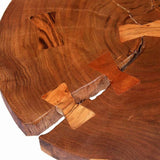 NNEVL Log Coffee Table Solid Acacia Wood (55-60)x40 cm
