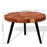 NNEVL Log Coffee Table Solid Acacia Wood (55-60)x40 cm
