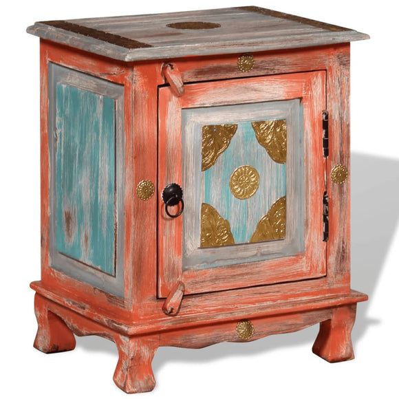 NNEVL Nightstand Solid Mango Wood Orange