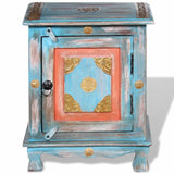 NNEVL Nightstand Solid Mango Wood Blue