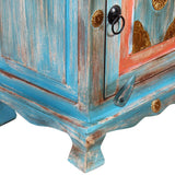 NNEVL Nightstand Solid Mango Wood Blue