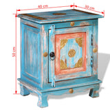 NNEVL Nightstand Solid Mango Wood Blue