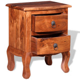 NNEVL Nightstands with Drawers 2 pcs Solid Acacia Wood