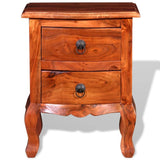 NNEVL Nightstands with Drawers 2 pcs Solid Acacia Wood