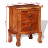 NNEVL Nightstands with Drawers 2 pcs Solid Acacia Wood