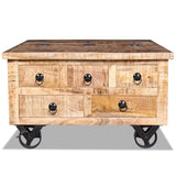 NNEVL Coffee Table Rough Mango Wood 70x70x40 cm