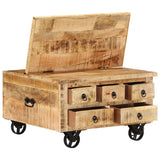 NNEVL Coffee Table Rough Mango Wood 70x70x40 cm