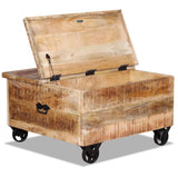 NNEVL Coffee Table Rough Mango Wood 70x70x40 cm